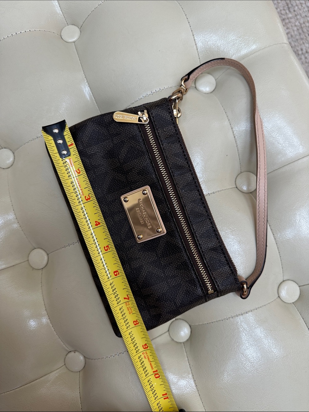 Michael Kors Brown Logo mini bag, Gold Hardware - Picture 10 of 16
